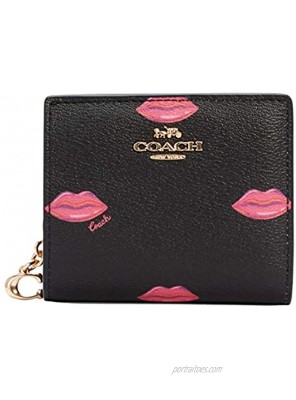 Coach Snap Wallet With Lips Print IM Black Multi C3324