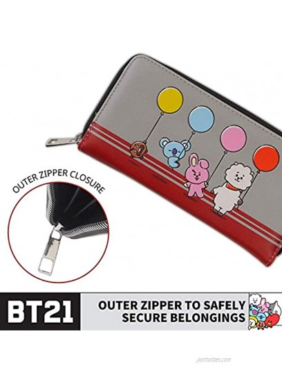 Concept One BT21 LINE Friends Zip Wallet featuring Koya Rj Shooky Mang Chimmy Tata Cooky and Van Multi