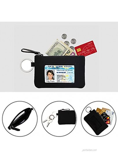 DONGGANGAJI Women's Zip ID Case Wallet Cotton colorful patterns Suitable for ladies Wallet Clutch Coin Purse… Black-BCD