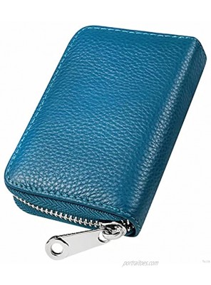 GADIEMKENSD Card Holder Wallet RFID Blocking Genuine Leather Purse With Zipper