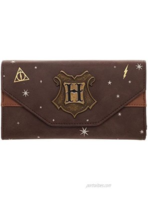 Harry Potter Hogwarts Crest Faux Leather Tri-Fold Wallet Standard