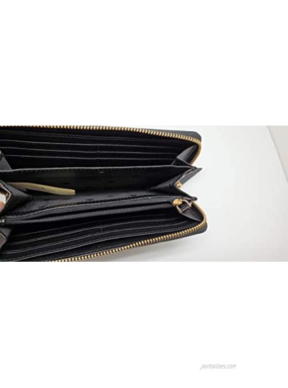 Kate Spade New York Laurel Way Neda Saffiano Leather Zip Around Wallet Black