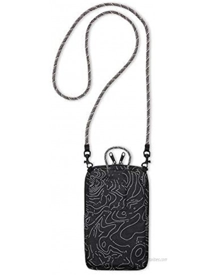 KAVU Essential Case Zip Crossbody Wallet with Rope Strap Black Topo
