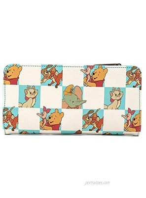 Loungefly Disney Classics Mint Checkered All Over Print Flap Wallet