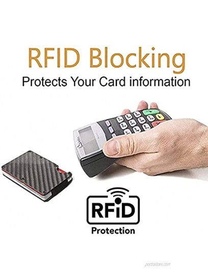 Minimalist Carbon Fiber Wallet |Slim Wallet with RFID Blocking |Front Pocket for Credit Card and Money Clip |for Men Women