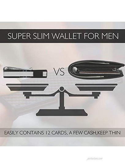 Minimalist Wallet for Men RFID Blocking Aluminum Wallet Carbon Fiber Card Case Metal Wallet Slim Front Pocket Card Holder Cash Strap Mens Wallet Forged Carbon