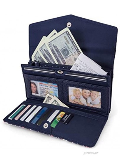 Nautica Money Manager RFID Women’s Wallet Clutch Organizer Ribbon Stripe
