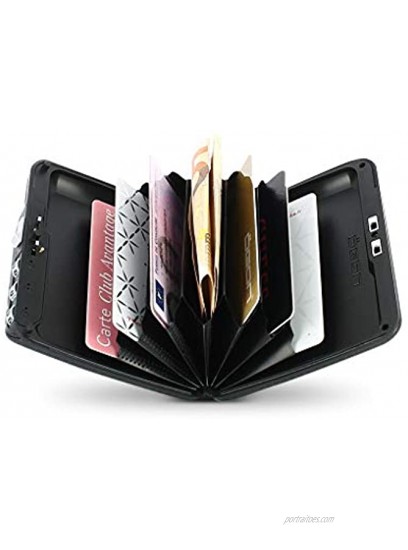 Ögon Designs – Alumininium Code Wallet Lockable with a 3 digit code RFID Blocking Card Holder 10 Cards and Banknotes Blue