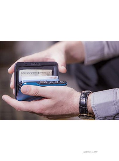 Ögon Designs – Alumininium Code Wallet Lockable with a 3 digit code RFID Blocking Card Holder 10 Cards and Banknotes Blue