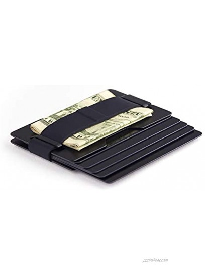 Radix One Black Steel RFID Blocking Minimalist Front Pocket Ultra Thin Strong Wallet Money Clip