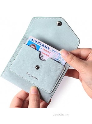 Small Wallet for Women Genuine Leather RFID Blocking Card Holder Organizer Pocket Compact Bifold Ladies Mini Purse