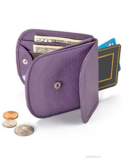 Taxi Wallet Soft Leather Purple – A Simple Compact Front Pocket Folding Wallet that holds Cards Coins Bills ID – for Men & Women