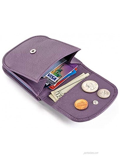 Taxi Wallet Soft Leather Purple – A Simple Compact Front Pocket Folding Wallet that holds Cards Coins Bills ID – for Men & Women