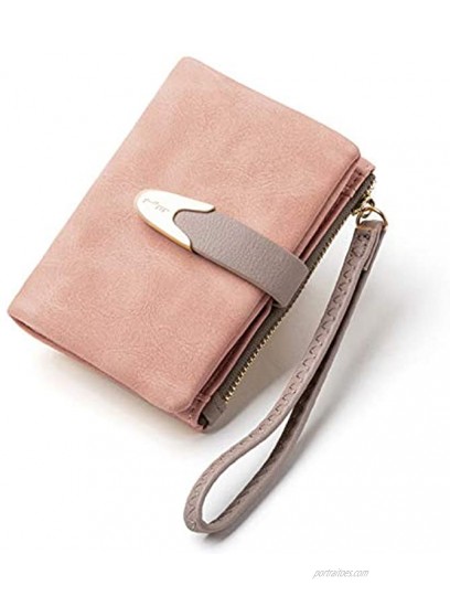TOPKULL Wallets for Women Rfid Small Compact Bifold short Wallet,Ladies Wristlet Zipper Coin Purse