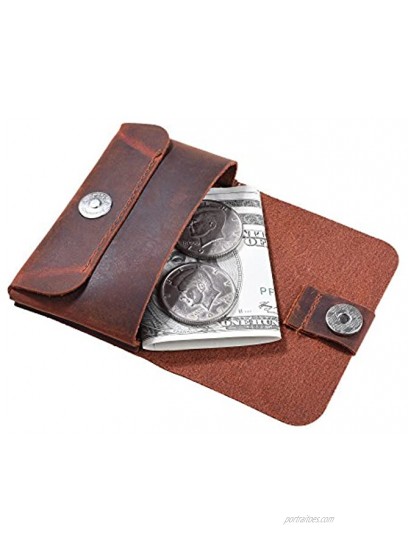 TXEsign Top Grain Genuine Leather Business Name Card Holder Case with Magnetic Closure