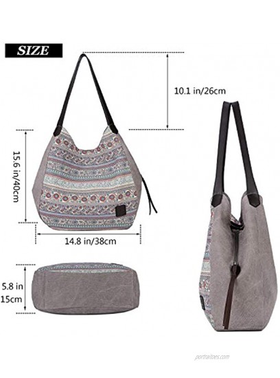 ArcEnCiel Women's Cotton Canvas Handbag Shoulder Bags Totes Purses