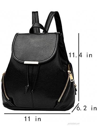 backpack purse women PU Leather Drawstring Casual Anti-theft Ladies Flap Backpacks Travel Rucksack