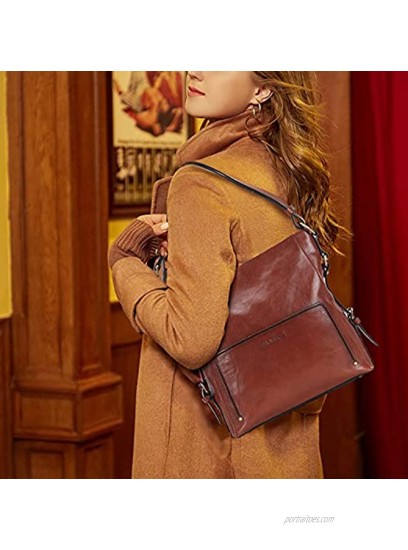 Banuce Vintage Full Grains Italian Leather Hobo Handbags for Women Crossbody Purse Ladies Shoulder Messenger Bag