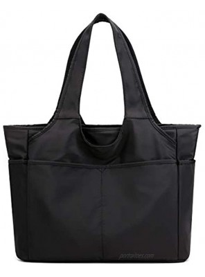 Collsants Nylon Tote Bag Waterproof Shoulder Bag for Women Lightweight Travel Handbag Multi Pocket with Zipper
