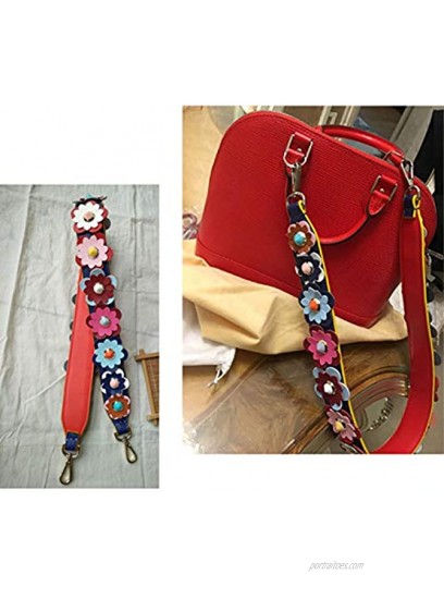 Cowhide Leather Flower Replacement Interchangeable Shoulder Strap with Swivel Hook for Handbags Purse Bags