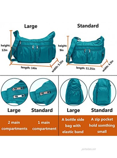 Crossbody Purses for Women RFID Shoulder Handbags Waterproof Nylon Travel Bag Pocketbooks