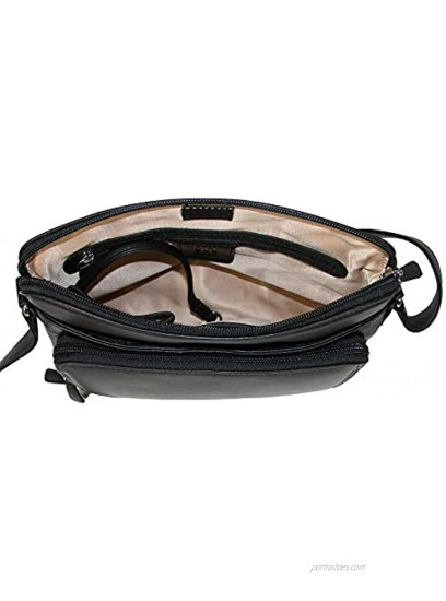 CTM Women's Leather Shoulder Bag Purse with Side Organizer