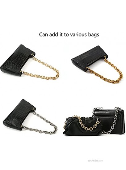 Fashionable Heavy Aluminum O Shape Metal Purse Chains Handle Shoulder Straps Replacement for Women's Handbags,Shoulder Bag Antique Gold