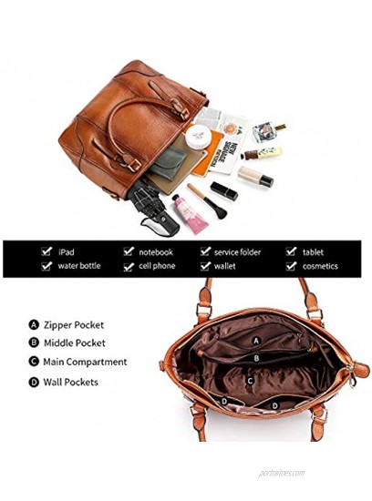 Kattee Women's Leather Purses and Handbags Top Handle Satchel Shoulder Bag Designer Tote