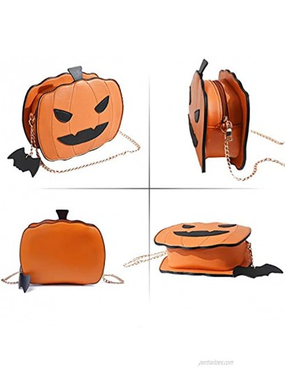 Kuang Women Pumpkin Purse Novelty Devil Shoulder Crossbody Bag Fashion Halloween Treat or Trick Purses and Handbags for Girls