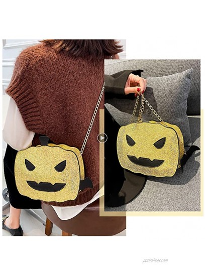 Kuang Women Pumpkin Purse Novelty Devil Shoulder Crossbody Bag Fashion Halloween Treat or Trick Purses and Handbags for Girls