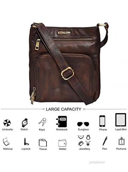 Leather Crossbody Purses for women travel bags small shoulder bag crossover Bag for women by Estalon