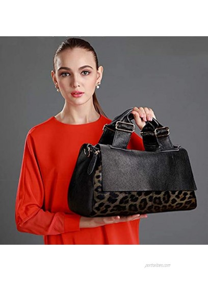 Leather Handbag Fashion Leopard Bag Shoulder Messenger Bag,Large Capacity Bag for Ladies