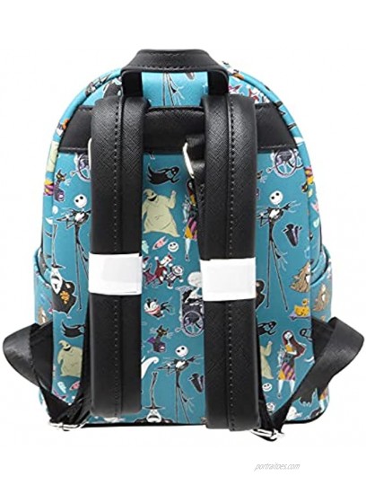Loungefly Disney The Nightmare Before Christmas Allover Print Womens Double Strap Shoulder Bag Purse