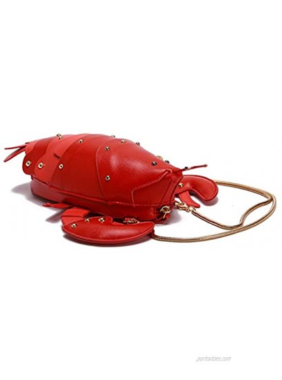 MILATA Lobster Shaped Crossbody Bag Purse Women PU Leather Rivets Chic Shoulder Bag Clutch for Girls