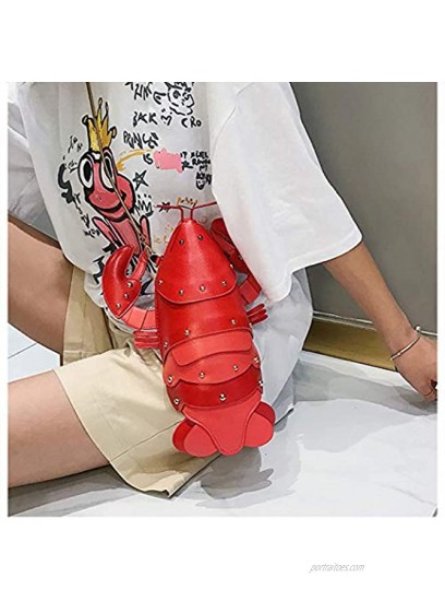 MILATA Lobster Shaped Crossbody Bag Purse Women PU Leather Rivets Chic Shoulder Bag Clutch for Girls