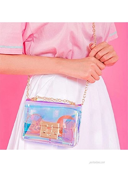 Mini Hologram Clear Cross Body Purse Shoulder Bag Handbag for Women