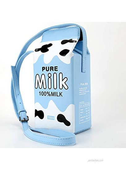 Ondeam Strawberry Milk Box CrossBody Purse Bag,PU Phone Shoulder Wallet for Women Girl