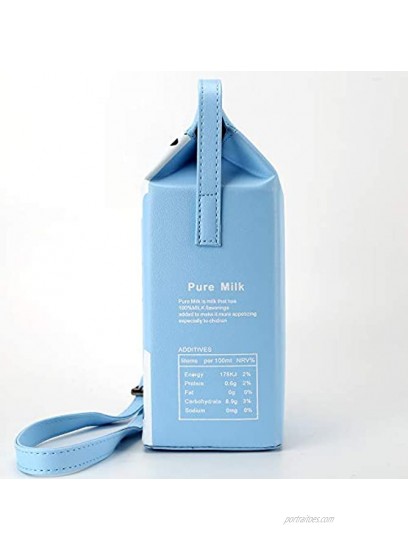 Ondeam Strawberry Milk Box CrossBody Purse Bag,PU Phone Shoulder Wallet for Women Girl