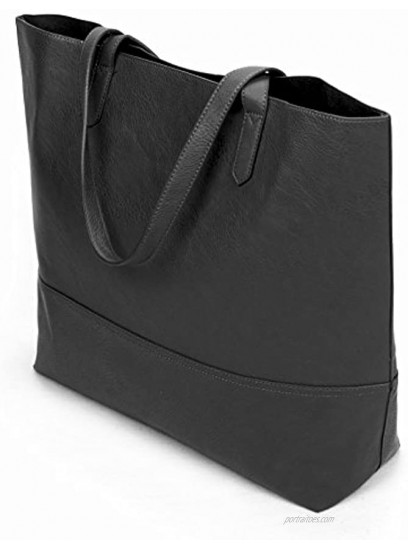 Overbrooke Large Vegan Leather Tote Bag Womens Slouchy Shoulder Bag with Open Top