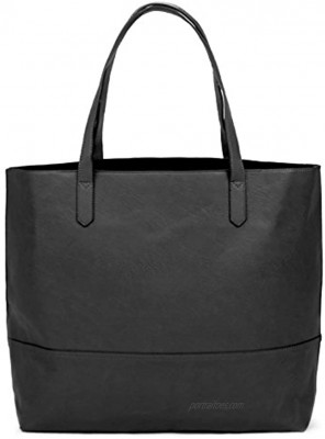 Overbrooke Large Vegan Leather Tote Bag Womens Slouchy Shoulder Bag with Open Top