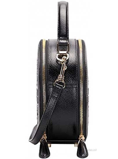 PIJUSHI Genuine Leather Handbags for Women Designer Crossbody Bags for Women Floral Handbags Ladies Top Handle Shoulder Purse