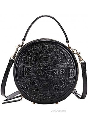 PIJUSHI Genuine Leather Handbags for Women Designer Crossbody Bags for Women Floral Handbags Ladies Top Handle Shoulder Purse
