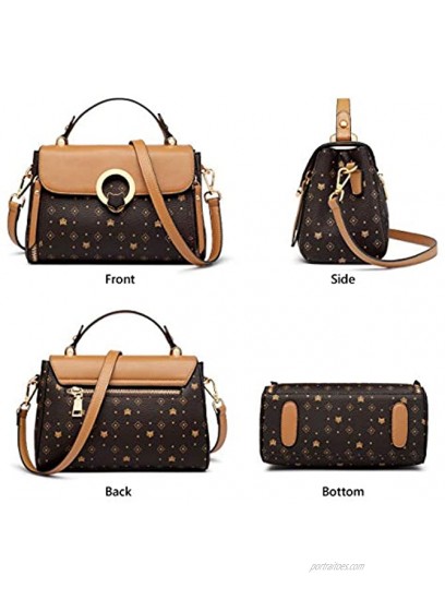 PVC Leather Handbags for Women Signature Small Leather Crossbody Purse Bag with Adjustable Shoulder Strap