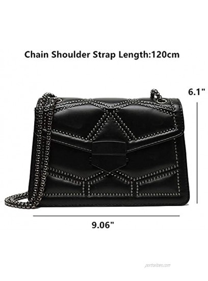 Rivets Chain Small Shoulder Crossbody Messenger Bags for Women Purse and Handbags