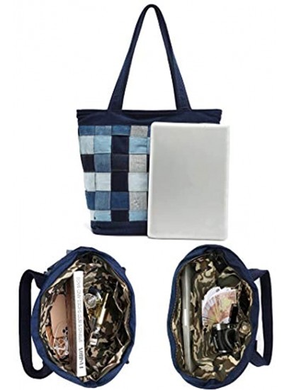 S-JACOL Denim Handbags Stripe-tape Casual Shoulder Bag