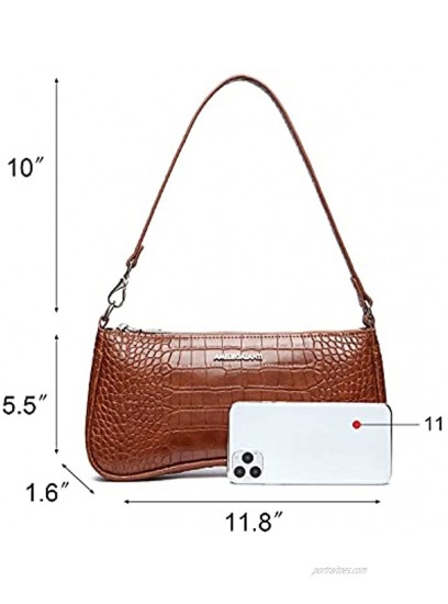 Shoulder Handbag for Women Retro Clutch Handbag Classic Shoulder Purse with Vegan Leather and Convertible Strap