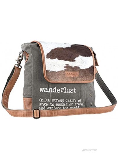 Sixtease Wanderlust Upcycled Canvas & Genuine Leather Shoulder Bag SB-2157