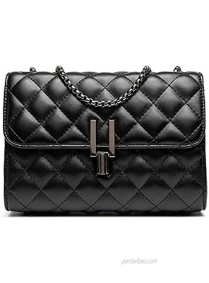Small Quilted Crossbody Handbag or Shoulder Bag with Flap Purse with Chain Strap for Women