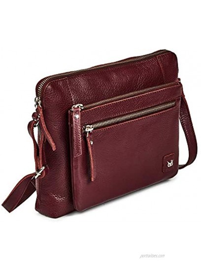 Small Soft Pebbled Real Leather Crossbody Handbags & Purses Triple Zip Premium Sling Crossover Shoulder Bag for Women