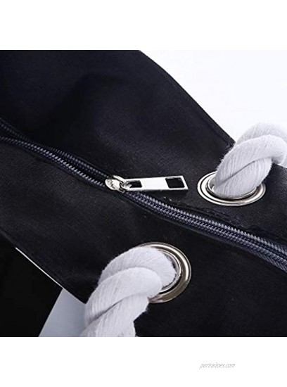 Waterproof Large Travel Shoulder Bag Top Zipper Closure Stripe Beach Bag with Muti pocket